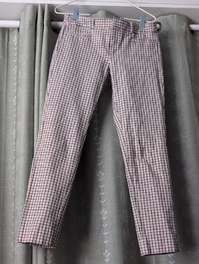 Banana Republic Pink and Black Checked Trousers